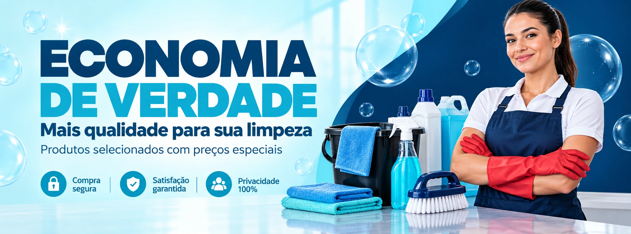 Economia de verdade em produtos de limpeza selecionados.