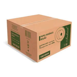 PAPEL HIGIENICO ROLÃO 300M FOLHA SIMPLES EXTRA LUXO INDAIAL 8X300