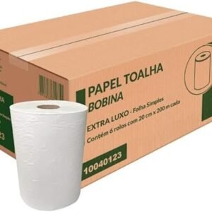 PAPEL TOALHA BOBINA 100% CELULOSE INDAIAL EXTRA LUXO