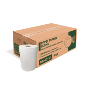 PAPEL TOALHA BOBINA 100% CELULOSE IPEL 6 ROLOS DE 200M 24GR